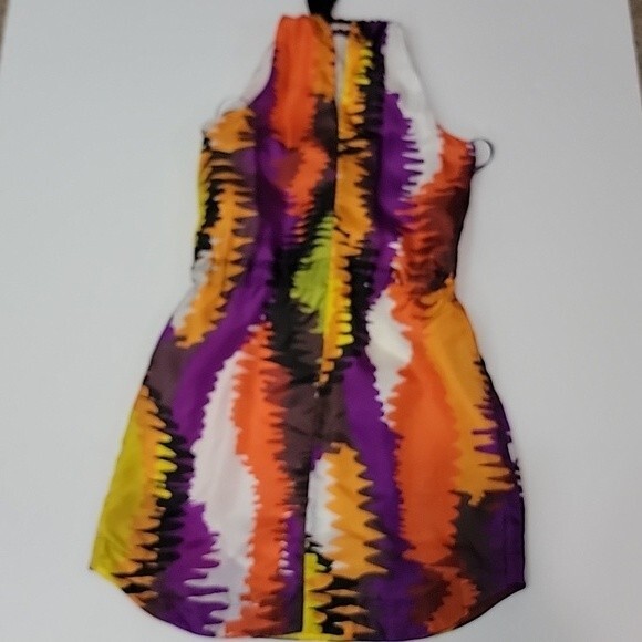 TRINA TURK Wavelengths Colorful Silk Halter Dress size 2 - Picture 4 of 9